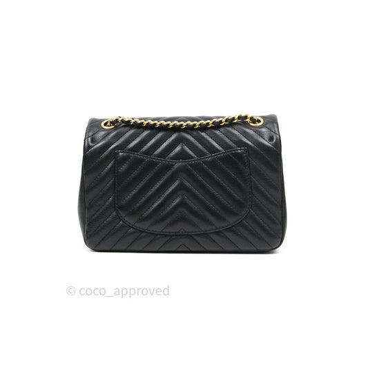 Chanel Chevron Rock The Corner Mini Black Calfskin Gold Hardware 18A