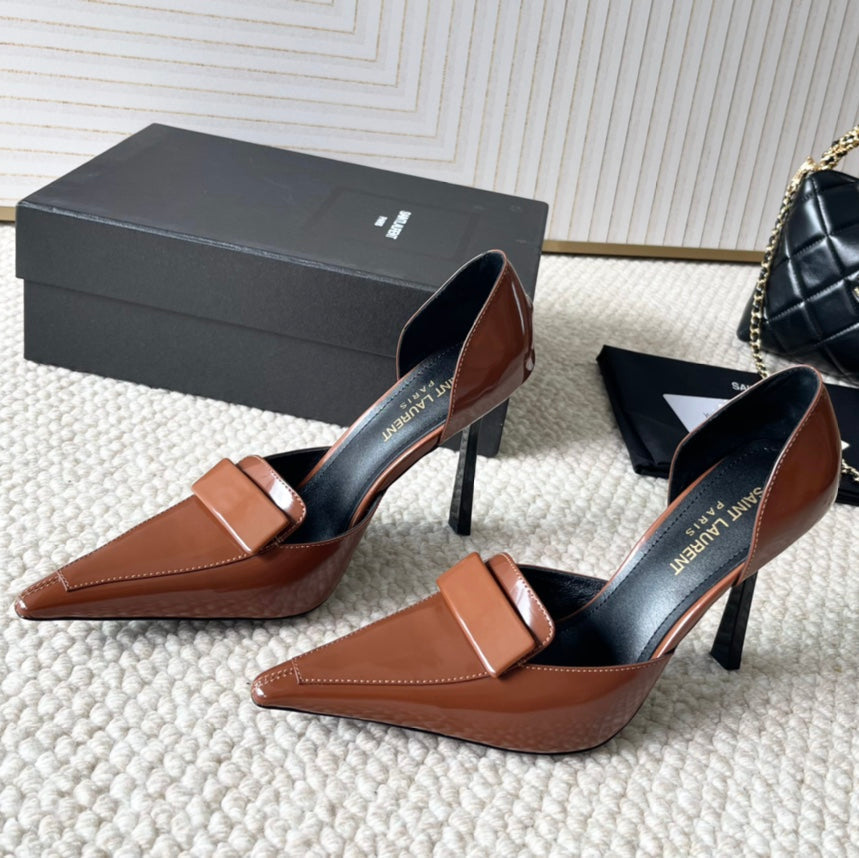 Luxury Saint Laurent D'ORSAY PUMPS IN BRONZE BROWN SMOOTH CALFSKIN