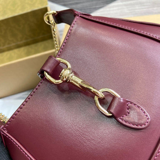 Luxury Gucci JACKIE NOTTE MINI BAG 19 IN BURGUNDY RED CALFSKIN GOLD HARDWARE