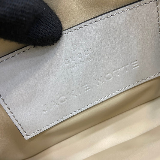 Luxury Gucci JACKIE NOTTE MINI BAG 19 IN WHITE CALFSKIN GOLD HARDWARE