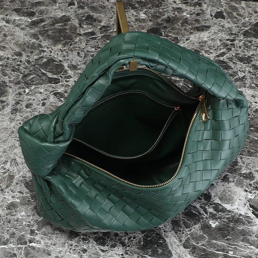 Luxury Bottega Veneta small jodie 48 dark green lambskin