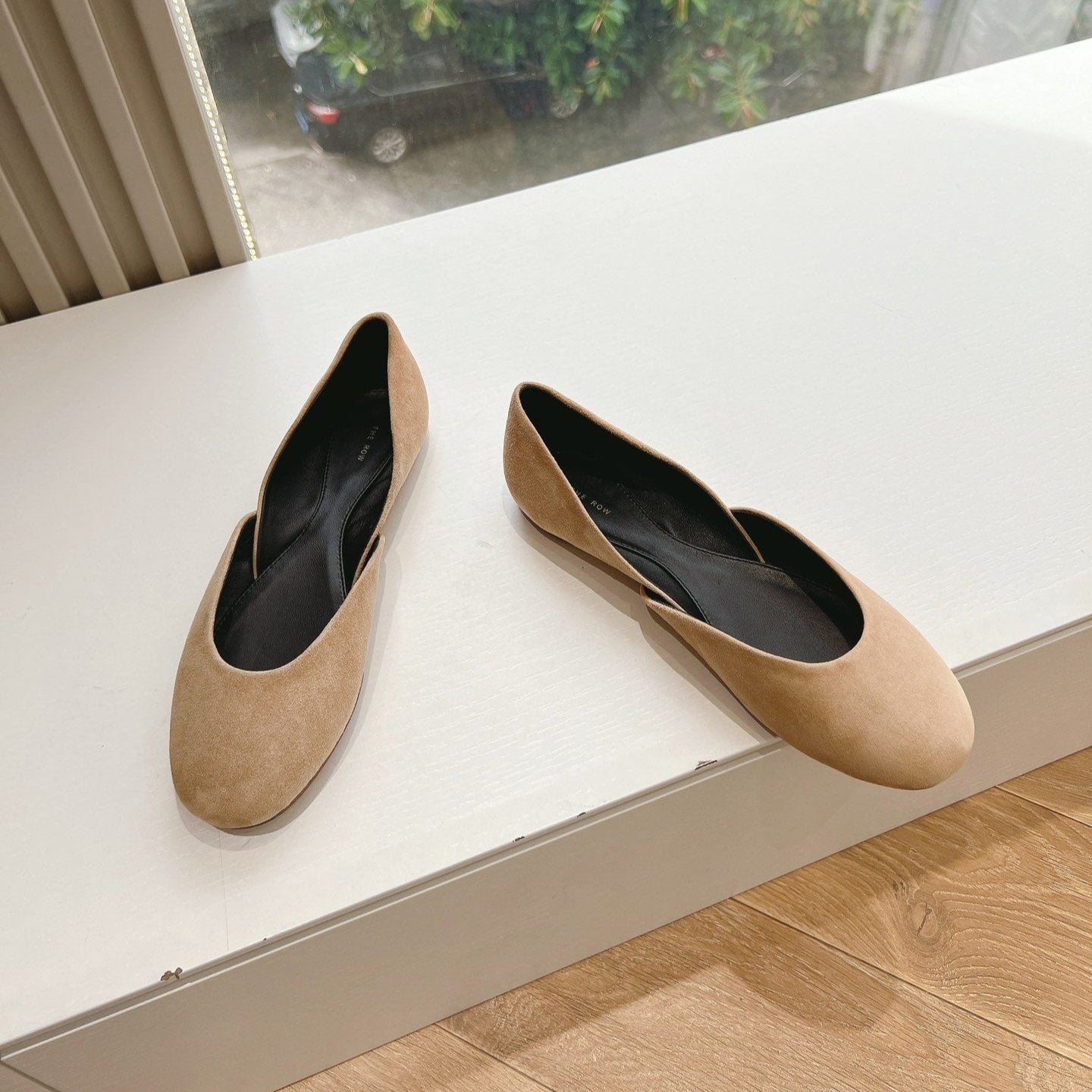 Luxury Saint Laurent SL GEMMA BALLET FLAT CAMEL SUEDE