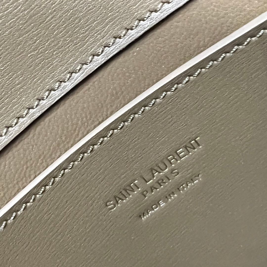 Luxury Saint Laurent VOLTAIRE IN BOX 21 IN CARAMEL BROWN CALFSKIN GOLD LOGO