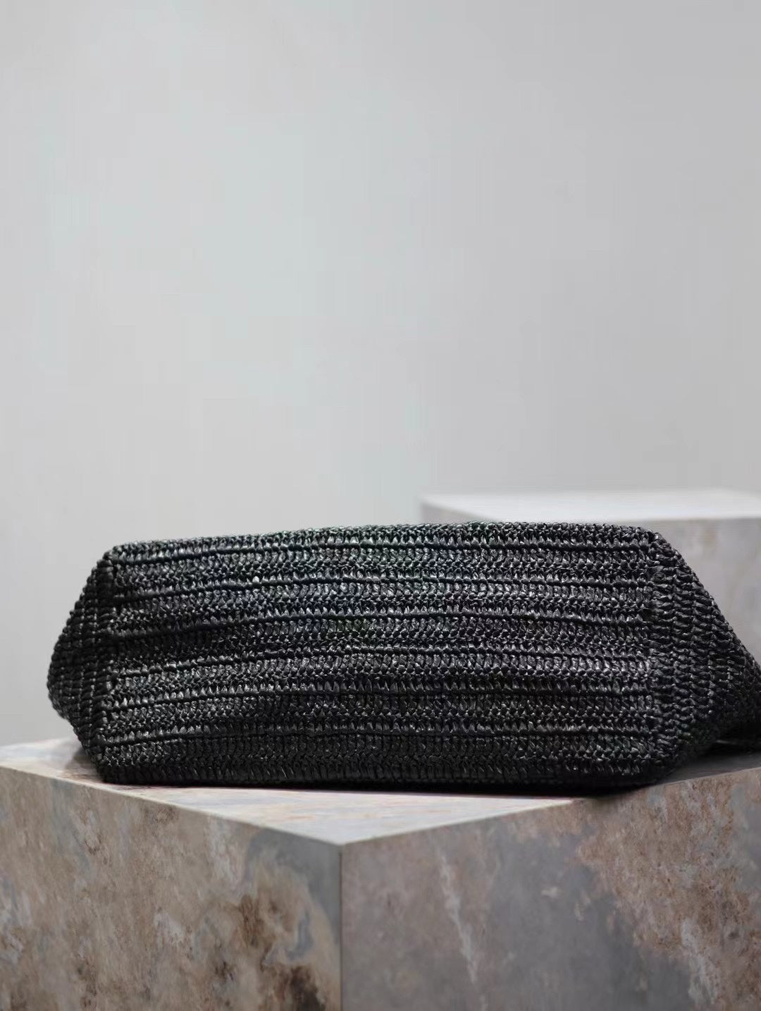 Luxury Saint Laurent YSL TOTE BAG 50CM BLACK RAFFIA