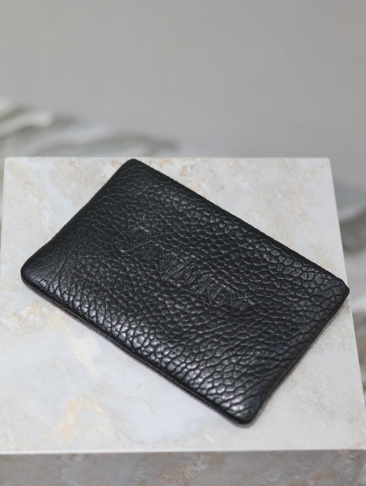Luxury Saint Laurent POUCH WITH ELEPHANT TEXTURE 23 IN BLACK LAMBSKIN LOGO EMBOSSED