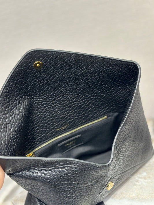 Luxury Saint Laurent ENVELOPE CLUTCH 29 IN BLACK LAMBSKIN COPPER LOGO