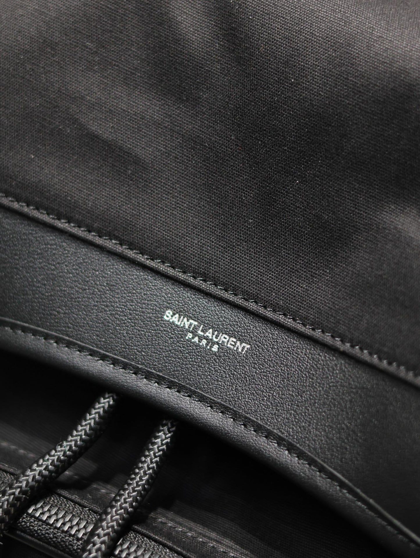 Luxury Saint Laurent CITY MULTI-POCKET BACKPACK 42 IN BLACK NYLON AND SMOOTH CALFSKIN
