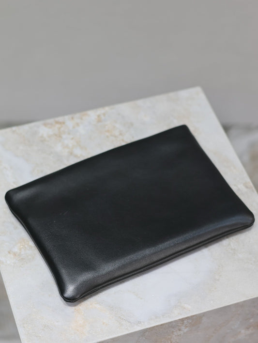Luxury Saint Laurent CALYPSO SMALL POUCH 23 IN BLACK SMOOTH LAMBSKIN