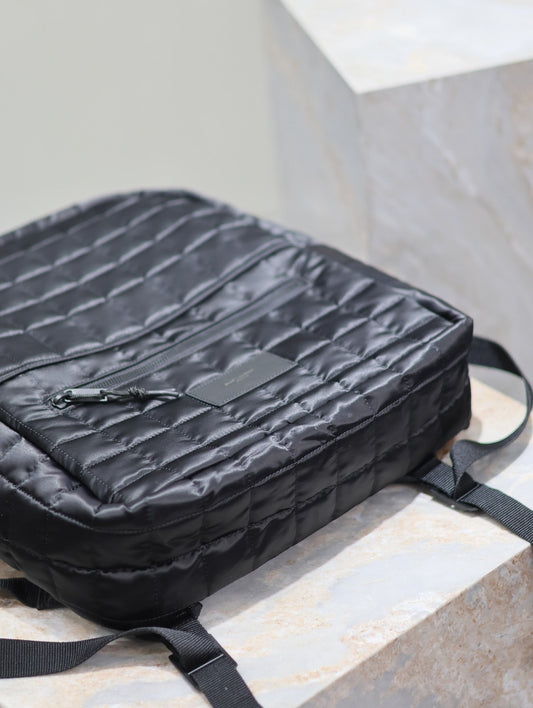 Luxury Saint Laurent BACKPACK 37 IN BLACK PLAID NYLON