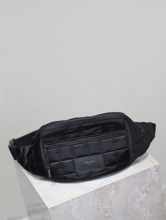 Luxury Saint Laurent CROSSBODY BAG 24 IN BLACK PLAID NYLON