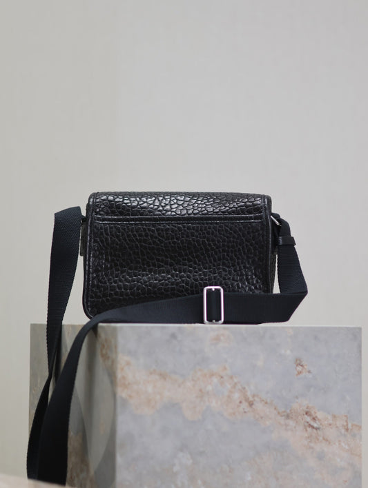 Luxury Saint Laurent NIKI BABY 22 IN BLACK ELEPHANT PATTERN LAMBSKIN SILVER LOGO