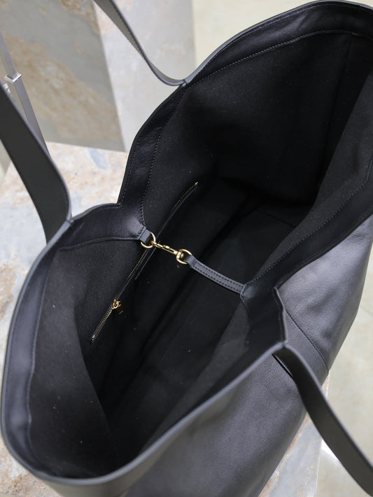 Luxury Saint Laurent TOTE BAG 50 IN BLACK CALFSKIN