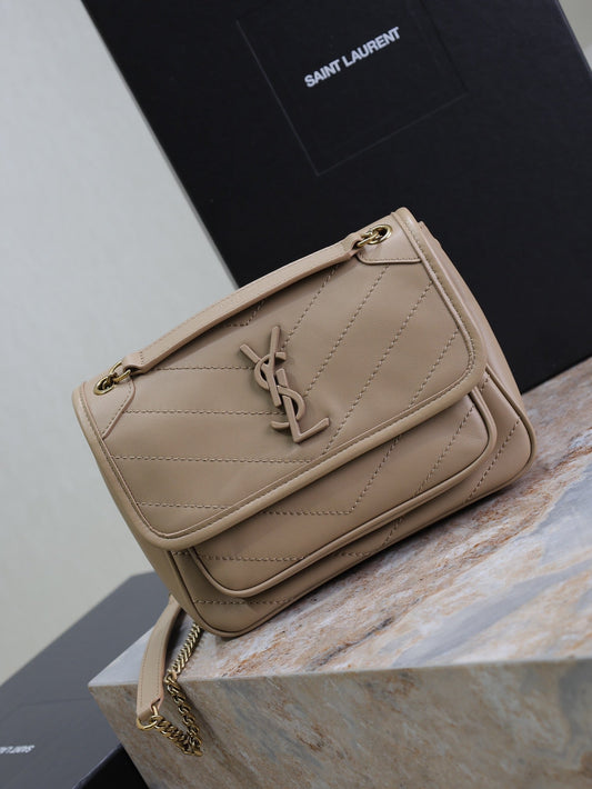 Luxury Saint Laurent NIKI BABY 22 IN LIGHT BROWN LAMBSKIN COPPER CHAIN