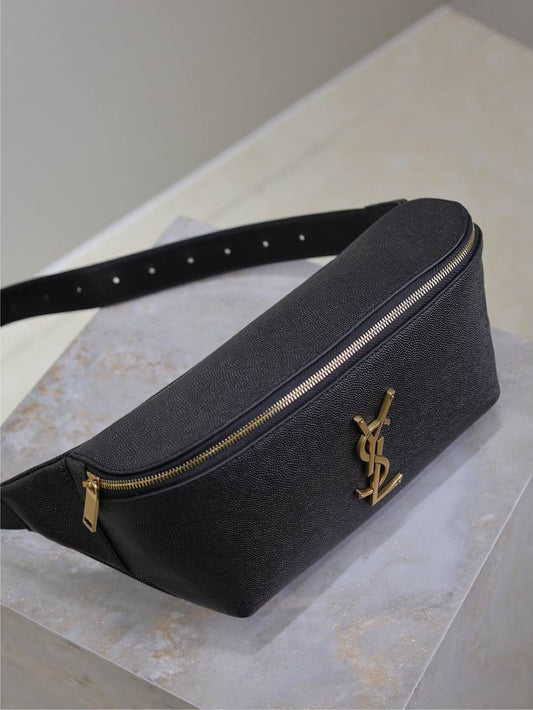 Luxury Saint Laurent CLASSIC CROSSBODY BAG 25 IN BLACK CAVIAR LEATHER GOLD LOGO