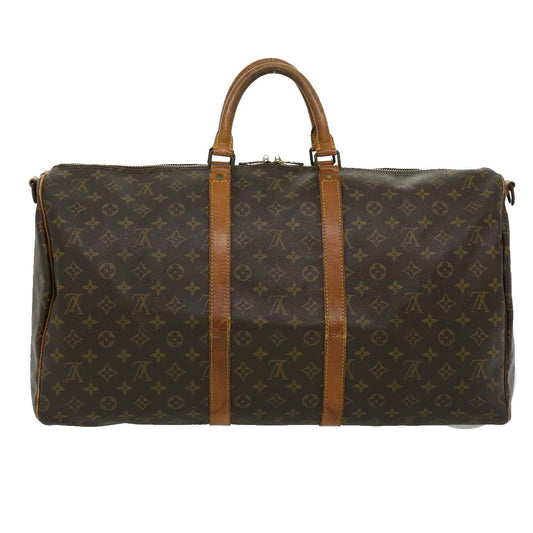 LOUIS VUITTON Monogram Keepall Bandouliere 55 Boston Bag M41414 LV jk2179