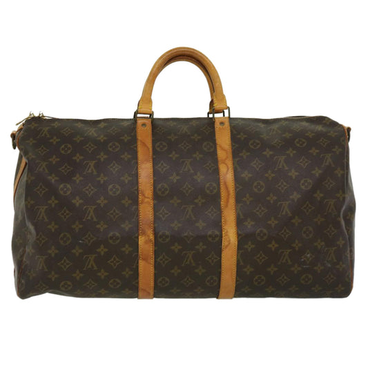 LOUIS VUITTON Monogram Keepall Bandouliere 55 Boston Bag M41414 LV jk2617