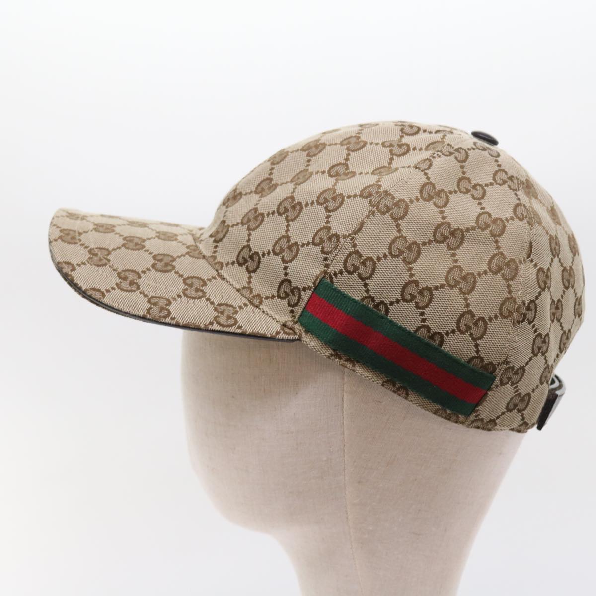 Luxury Gucci GG Canvas Web Sherry Line Cap L Beige Red Green 200035 ki3545
