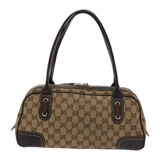 GUCCI Princy Line GG Canvas Sherry Line Hand Bag Beige Red 161720 ki3977