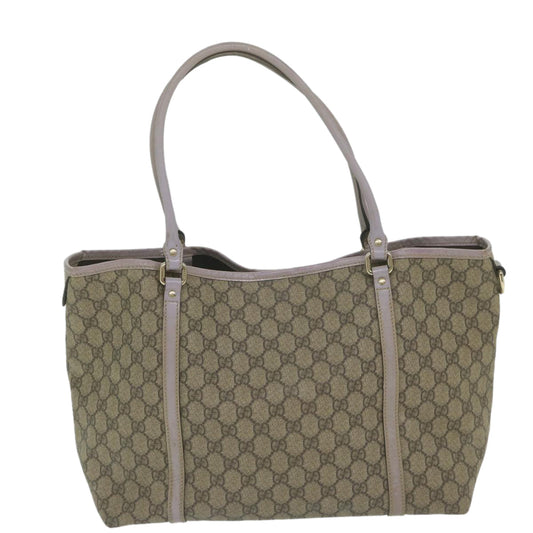 GUCCI GG Supreme Tote Bag PVC Leather Beige Purple 197953 ki4035
