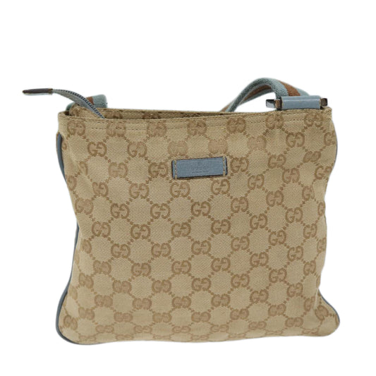 Luxury Gucci Trending 2025 GG Canvas Sherry Line Shoulder Bag Light Blue Brown 146309 ki4375