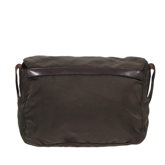 Luxury Prada Shoulder Bag Nylon Khaki Silver ki4728