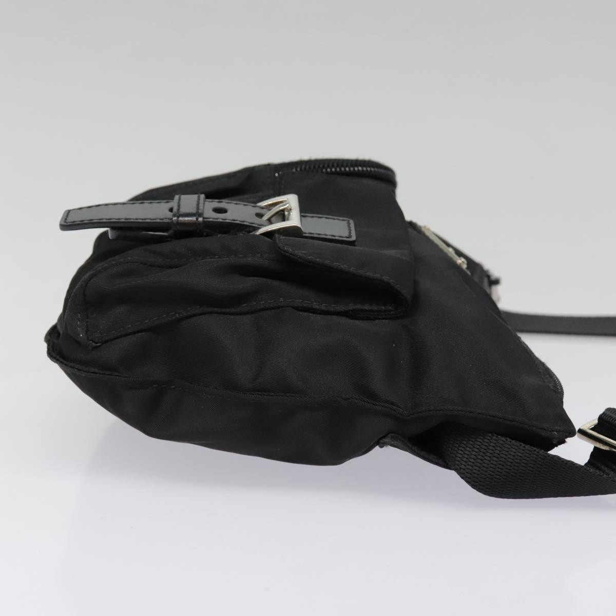 Luxury Prada Waist bag Nylon Black Silver ki4941
