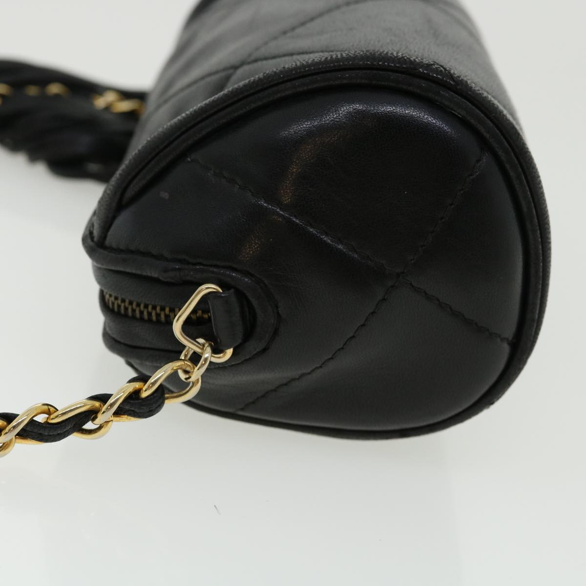 Luxury Chanel COCO Mark FringeChain Shoulder Bag Lamb Skin Black CC knn088