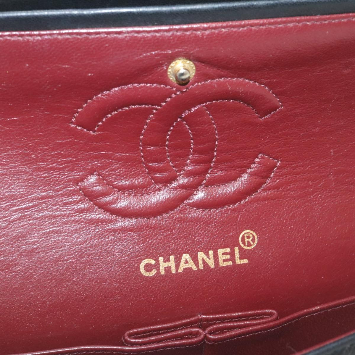 CHANEL Classic Matelasse 23 Chain Flap Shoulder Bag Lamb Skin Black lt398A
