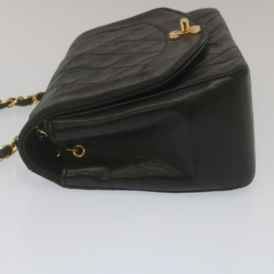 Luxury Chanel Matelasse Turn Lock Diana Chain Shoulder Bag Lamb Skin Black lt403A
