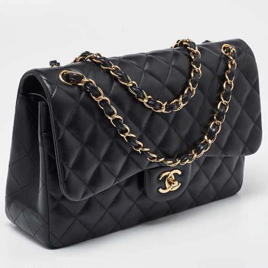 CHANEL Black Quilted Leather Jumbo Classic Double Flap Bag
