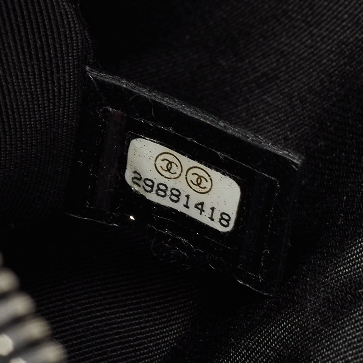 CHANEL Black Leather Chain Signature Bowler Bag