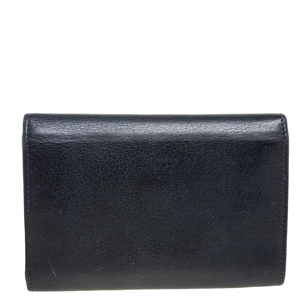 Luxury Gucci Trending 2025 Black Leather French Trifold Wallet