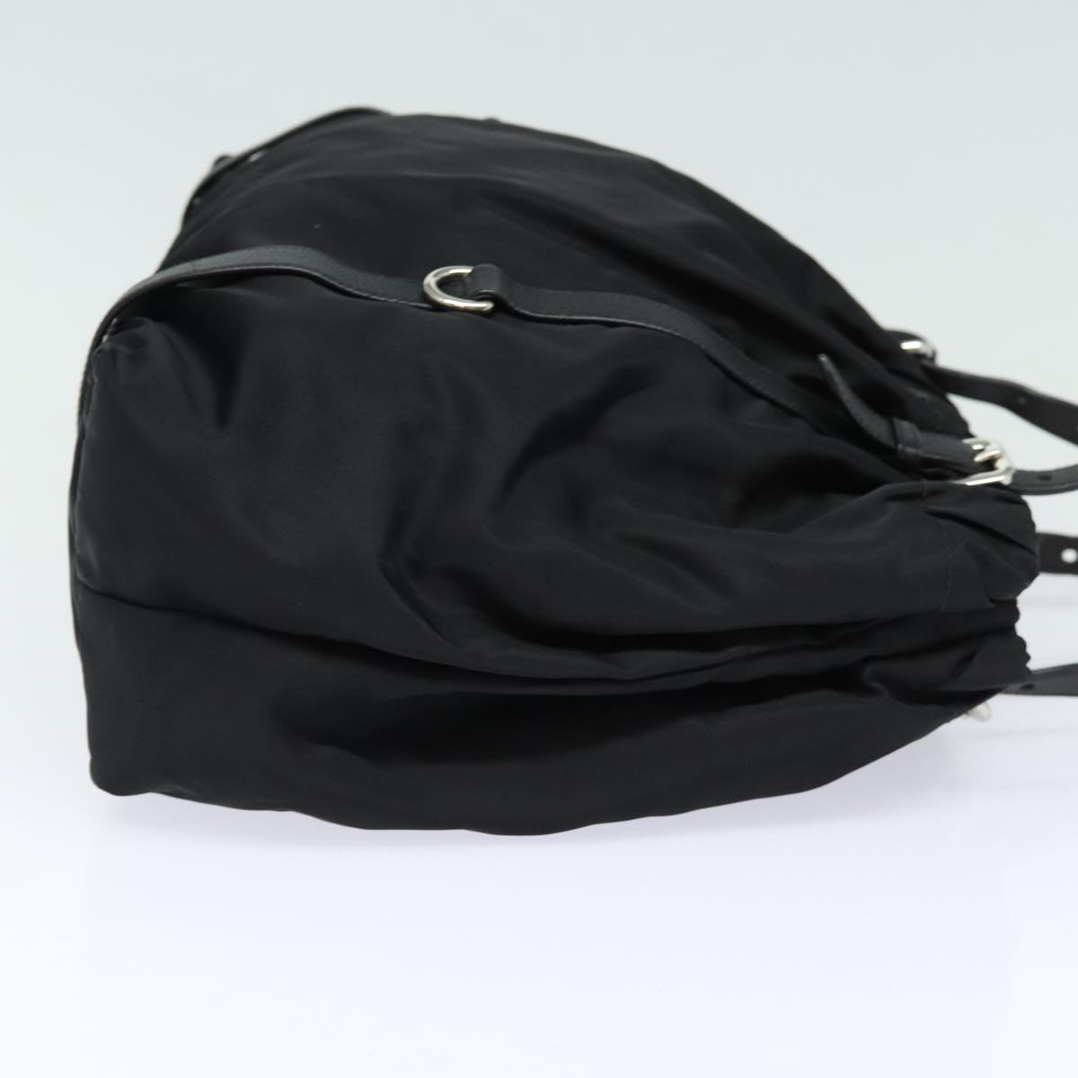 Luxury Prada Ribbon Tote Bag Nylon Black BN1136 mr381