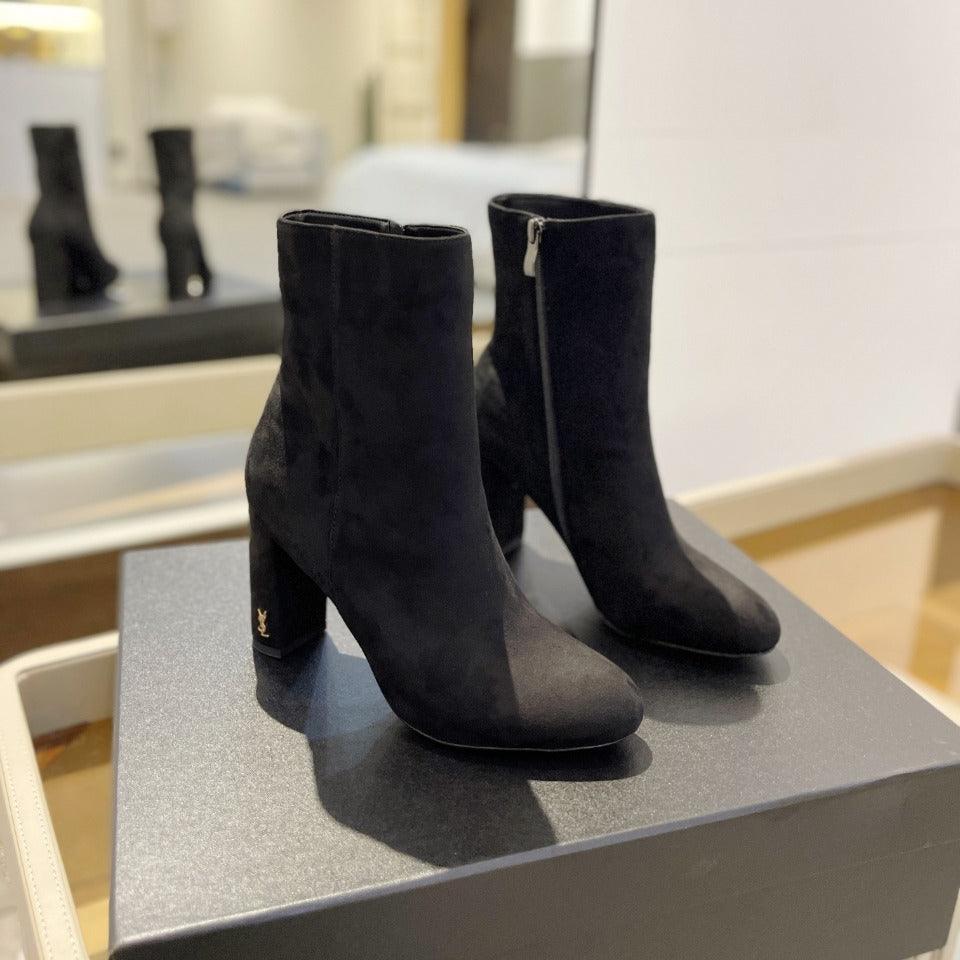 Luxury Saint Laurent SL HONORÉ BOOTIES BLACK SUEDE