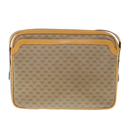 GUCCI Micro GG Supreme Shoulder Bag PVC Leather Beige th4487