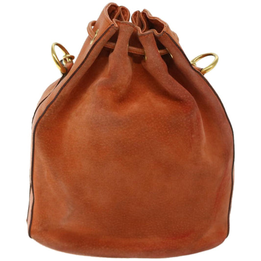 GUCCI Bamboo Hand Bag Suede Leather 2way Orange 001 2865 1657 th4580