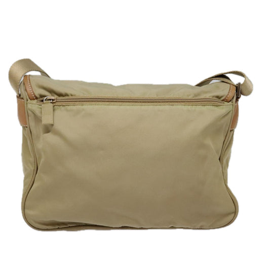 Luxury Prada Shoulder Bag Nylon Beige Silver th5302