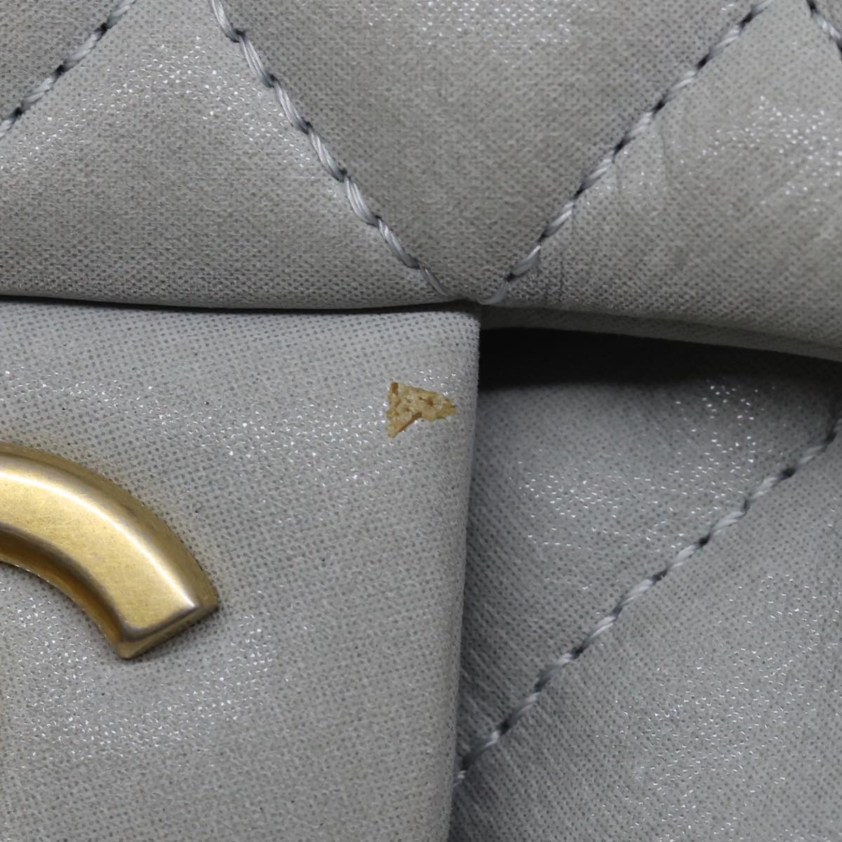 Luxury Chanel Lamb Skin Matelasse Double Chain Shoulder Bag Gray CC am1097g