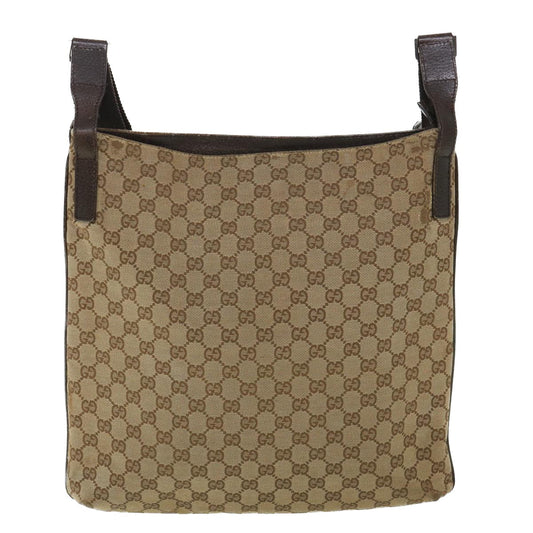 Luxury Gucci GG Canvas Shoulder Bag Beige Brown 122791 1206