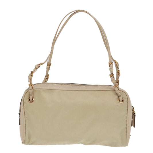 Luxury Prada Hand Bag Nylon Beige Gold ti1946