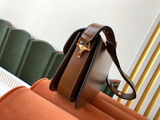 Luxury Gucci GG 1955 Horsebit Bag 25cm Brown Calfskin Gold Hardware