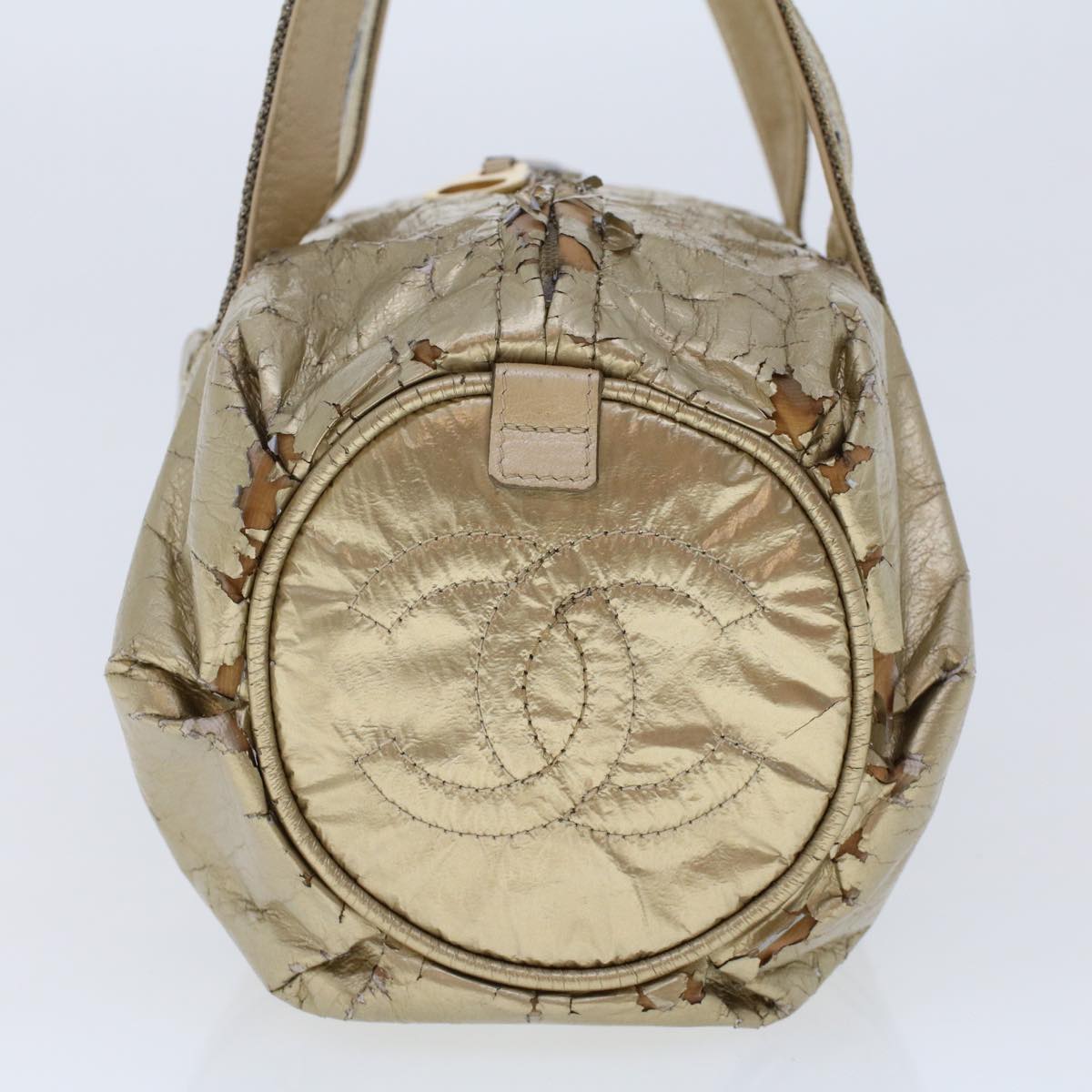 Luxury Chanel Boston Bag Patent leather Gold Tone CC yb278