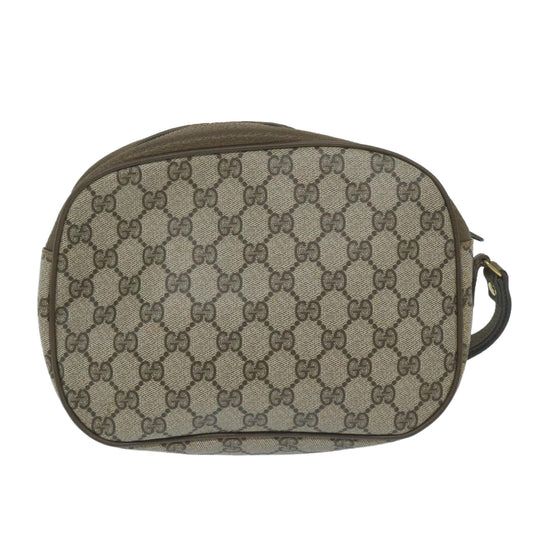 GUCCI Web Sherry Line GG Supreme Clutch Bag Beige Red 89 01 034 10095