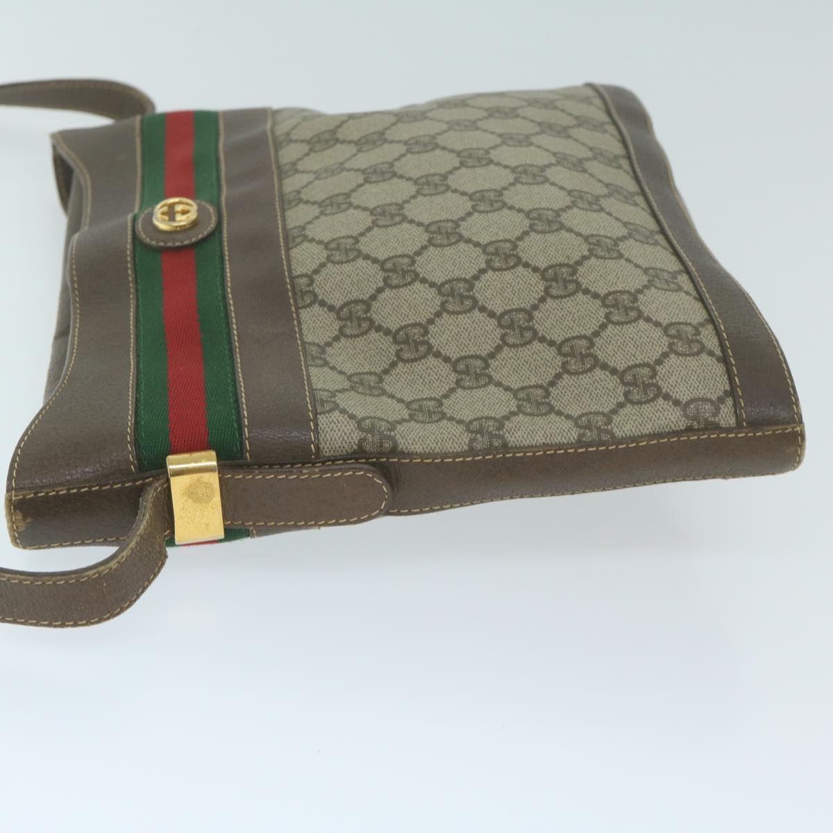GUCCI GG Supreme Web Sherry Line Shoulder Bag Beige 001 110 0938 10198