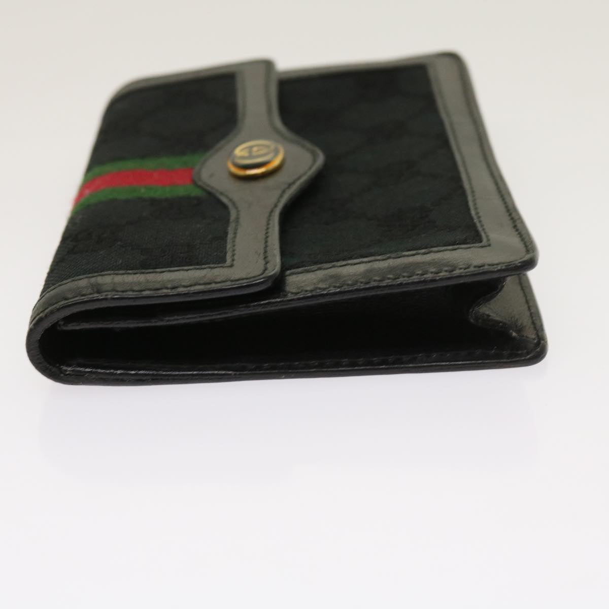 GUCCI GG Canvas Web Sherry Line Pouch Black Red Green 10242