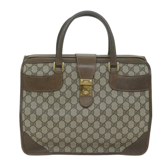 GUCCI GG Canvas Hand Bag PVC Beige Brown 10285