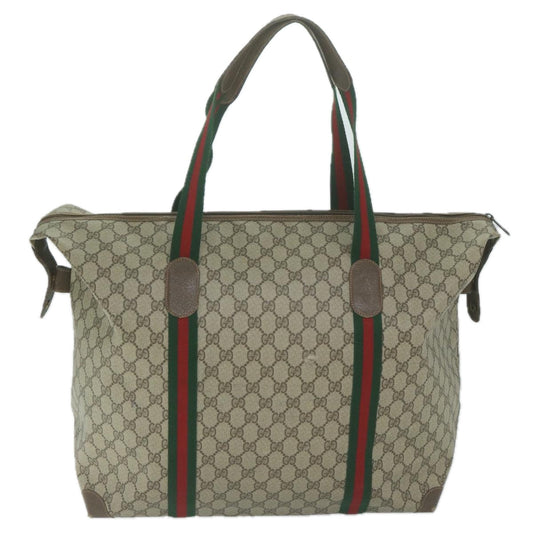 GUCCI GG Canvas Web Sherry Line Tote Bag Beige Red Green 89 19 012 10319