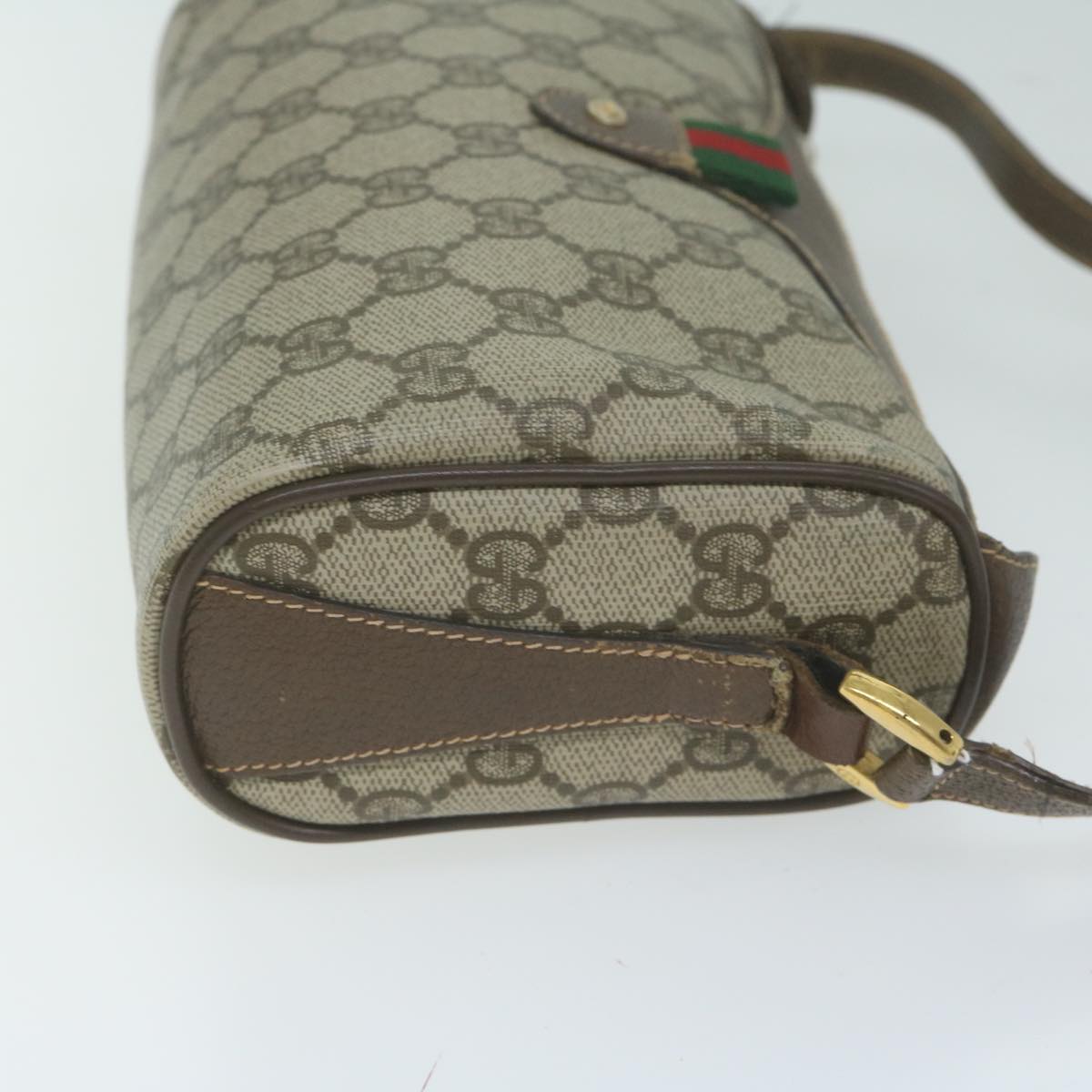 GUCCI GG Supreme Web Sherry Line Shoulder Bag PVC Beige 89 02 018 10321