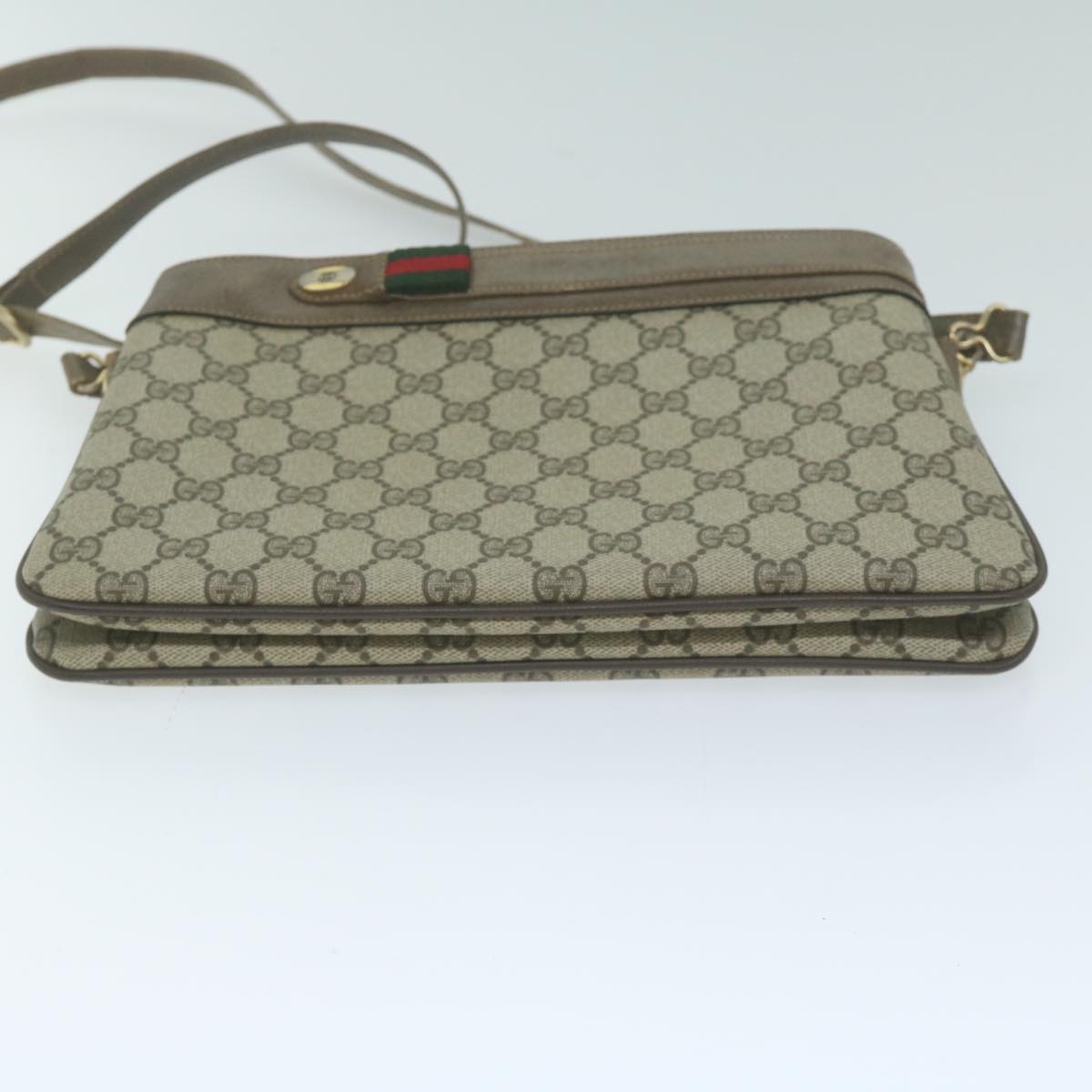 GUCCI GG Canvas Web Sherry Line Shoulder Bag Beige Red 904 02 035 10349