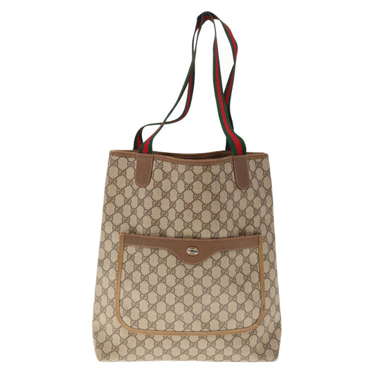 GUCCI GG Canvas Web Sherry Line Tote Bag Beige Red Green 39 02 003 10356
